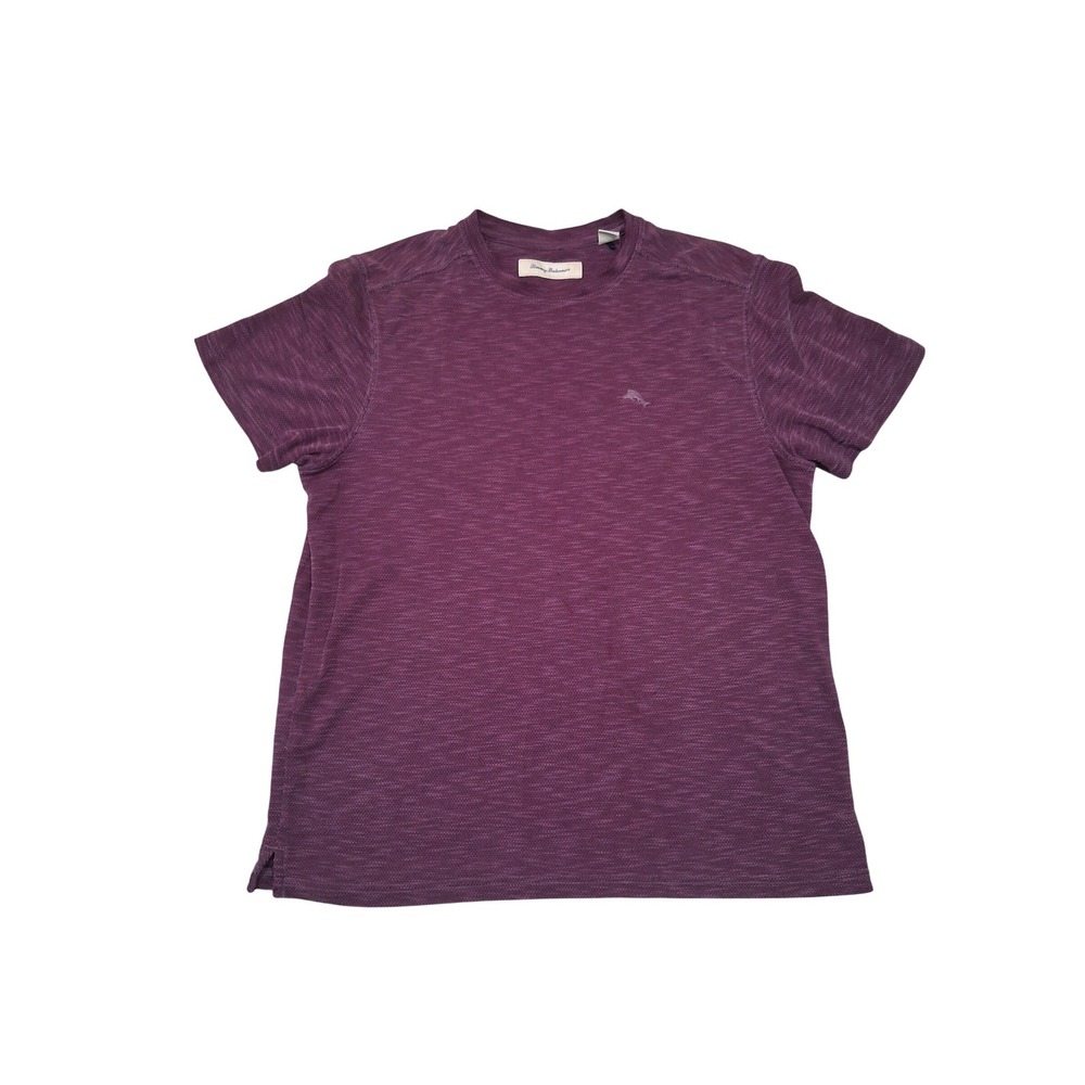 Tommy Bahama Mens Short Sleeve T-Shirt Burgundy Purple Marled Knit XL